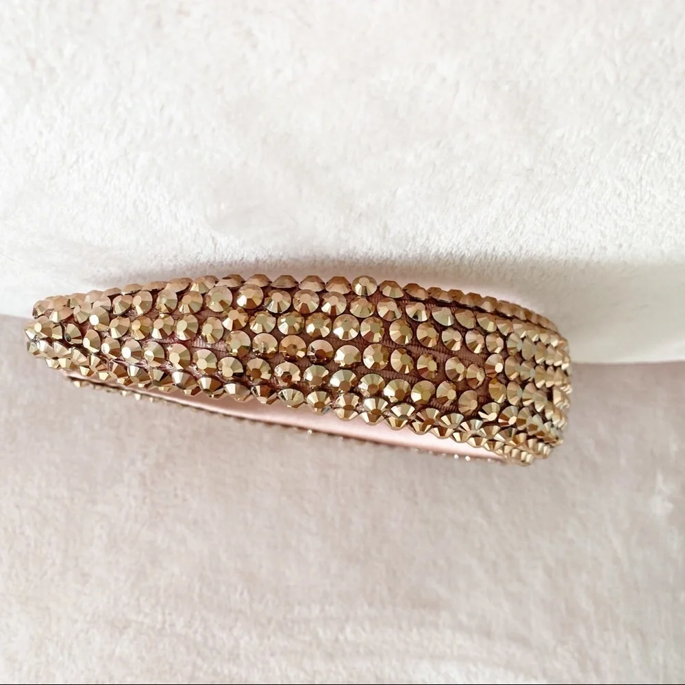 NWOT Rose Gold Headband Pink Sparkly Jeweled Padded Spring Wedding